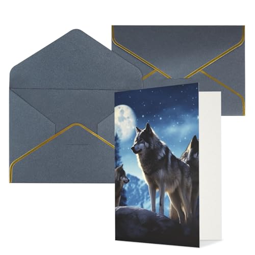 STVYUKL O[eBOJ[h t Thinking of You Card wolfs Happy Birthday  ҏ 󔒂̃J[h @ 4x6