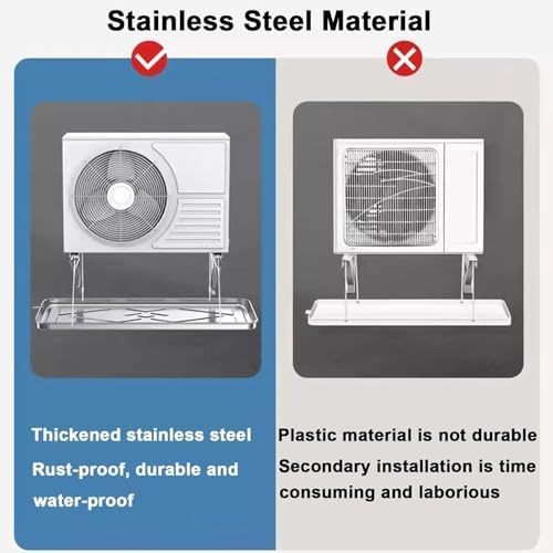 Stainless Steel AC Drip Pan with 6.5ft Hose - Durable Window Air Conditioner Drain Kit for Outdoor Split Heat Pump - Efficient Drainage Solution for Home Use,84x38x3cm/33x15x1.2"