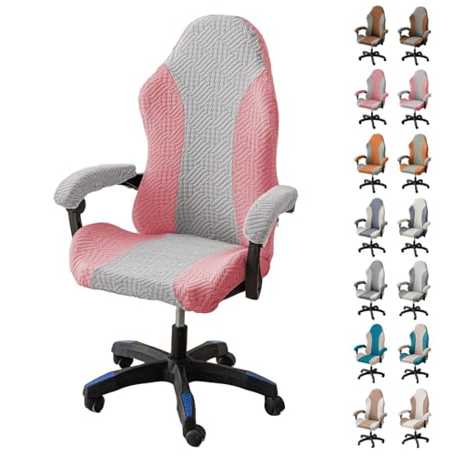 Tufkiss Funda para Silla Gamer, Funda EláStica para Silla De Juegos, Funda para Silla De Oficina, con Funda para Reposabrazos Funda para Silla De Juegos (No Incluye Sillas)(A Pink)