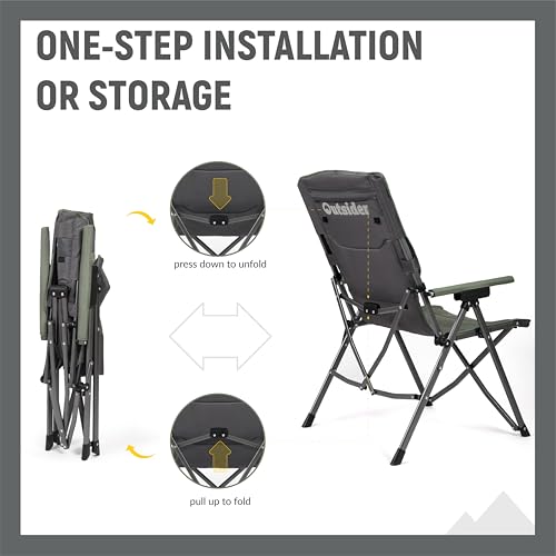 OUTSIDER Silla de Camping Reclinable 3 Posiciones Oversized Verde miniatura 6
