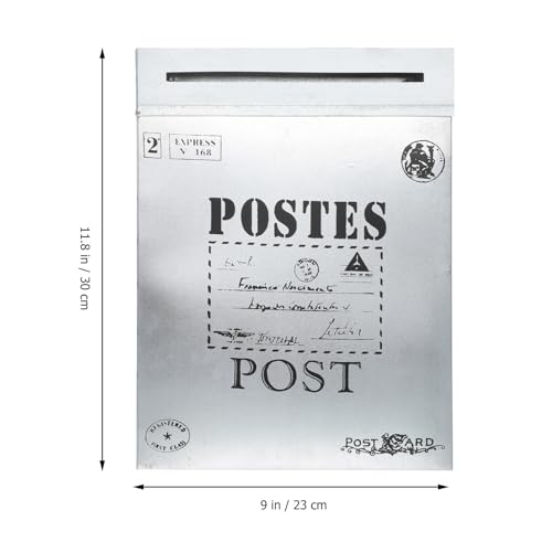 Buzón de pared espacioso de hierro para evitar que las cartas y el periódico se mojen fuera 3