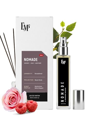 Image of EM5 Nomade Unisex Perfume | Oud Amber Smoky leather Fragrance | Eau De Parfum Spray for Men & Women | Gift for Him & Her | 15 ml