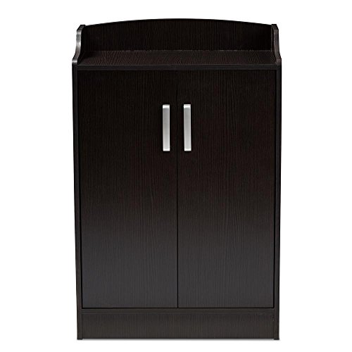 Image of APRODZ Mango Wood Daviso Shoe Cabinet for Home | Shoe Rack Organiser | Brown Finish