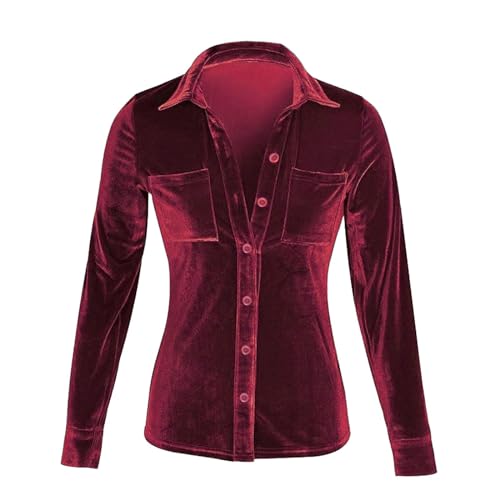 Camisetas femininas de manga comprida para mulheres, cardigã de veludo, camisetas básicas de inverno