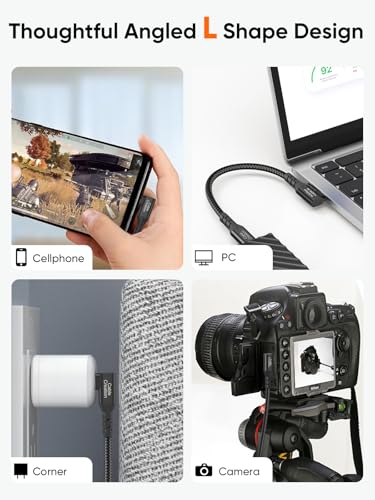 Image of USB 3.2Gen 2x2 Angle USBC to C for MacBook, iPhone 17,iPad, SSD, Dock,1.0ft