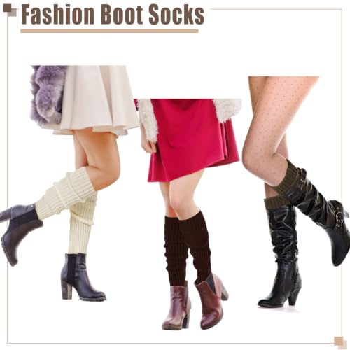 Image of Sintege 6 Pairs Leg Warmers for Girls Women | Kawaii Japanese Style Design, Soft Knitted Slouchy Boot Socks, Cute School Outfits Accessory for Girls, Lolita Costume