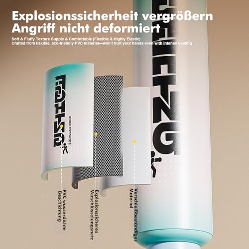 Boxsack Stehend 180cm mit PU Boxhandschuhen – Standboxsack für Teenager & Erwachsene, Punching Bag für Boxtraining Zuhause, Kickboxen, MMA, Karate & Sandsack Training, Stabil & Geräuscharm