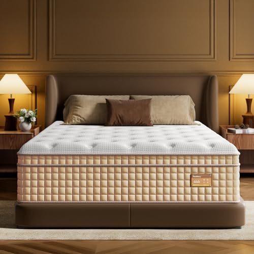 Image of BedStory 14 inch Medium Firm King Mattress, Deep Sleep Hybrid Mattresses in a Box, Zoned Lumbar Support for & Back Pain Relief, Made in USA, CertiPUR-US Certified, 365 Night Trial, 10-Year Warranty