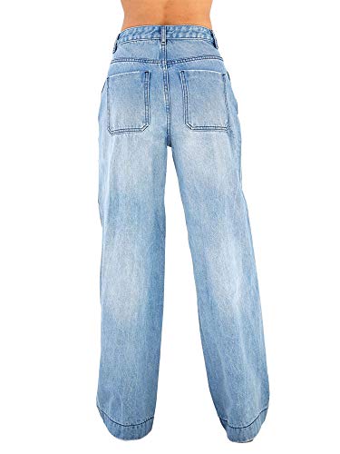 Teen Girls High Waist Wide Leg Pants Vintage Aesthetic Straight Leg Denim Casual Baggy Grunge Ripped Jeans Streetwear3