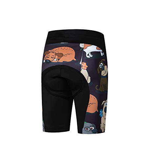 Jpojpo Fahrrad-Shorts für Kinder, kurze Hose, 4D-Gel-gepolsterte Fahrradhose XXL Schwarzer Hund Cover