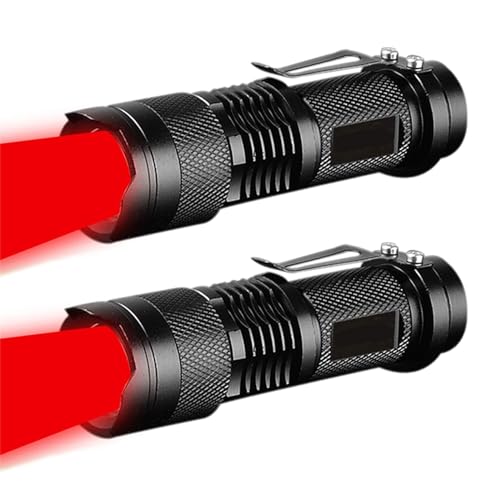 MVIOCS Linterna LED roja de alto lúmenes, linterna roja ultrabrillante, linterna roja, linterna impermeable, con zoom, para exteriores, astronomía, aviación, observación nocturna, emergencia (2)