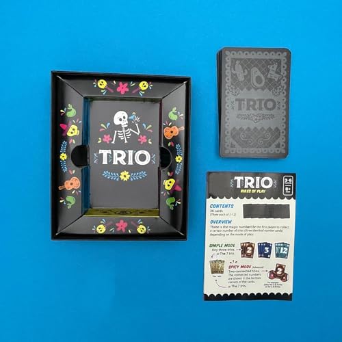 Image of Awestuffs Family Board Games for Adults and Kids - Trio Card Game | Award-Winning Family Game | 3-6 Players | Age 15+ | 15-30 Minutes (Trio)