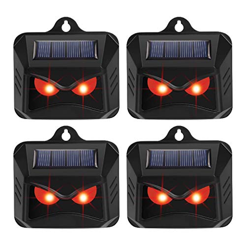 4 Packs Animal Repellent - Solar Predator Control Lights - Fox Deterrents for Gardens - Deer Repellent Devices - Raccoon Repellent - Cat Repellent - Fox Repellent - Motion Sensor Eye Guard