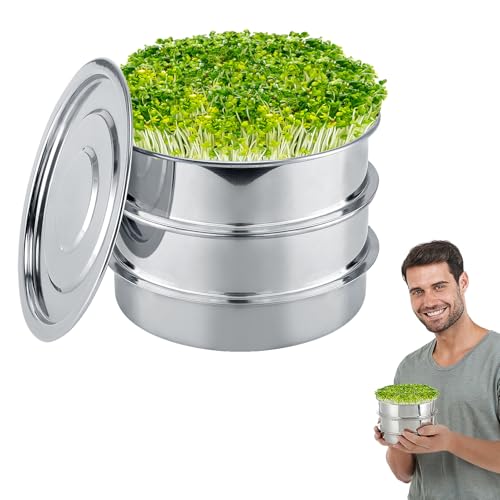 Stainless Steel 3-Tier Microgreens Seed Sprouter Kit