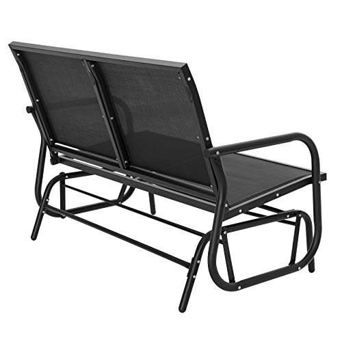 Image of NUU GARDEN 2 Person Outdoor Glider Bench Patio Glider,Swing Rocking Chair, Black