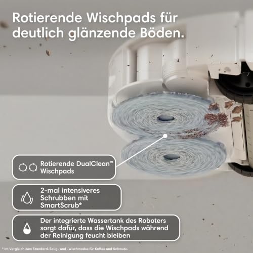 iRobot Roomba® Plus 575 Combo Roboter + AutoWash™ Dock, 25Kpa, Multifunktions‑Dock,Wäscht und trocknet die Wischpads bei heißer Temperatur… – Ansicht 4
