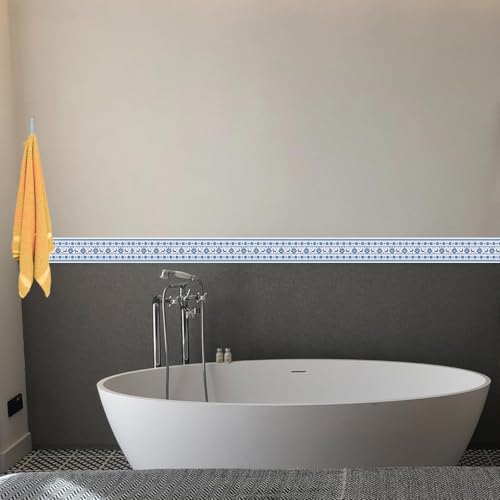 Image of WallDaddy Peel and Stick Wallpaper Border - Brown Diamond Marble Stone Pattern - Glossy Laminated Waterproof PVC - for Kitchen, Tile, Living Room Bathroom Decoration 3 Inch X 10 feet