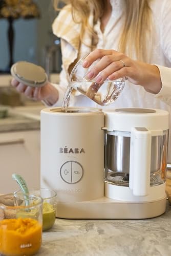 Image of Beaba Babycook Neo 6-in-1 Baby Food Processor, Blender, Steamer, Cooker & Sterilizer, Portable Baby Food Maker and Warmer (Clay)
