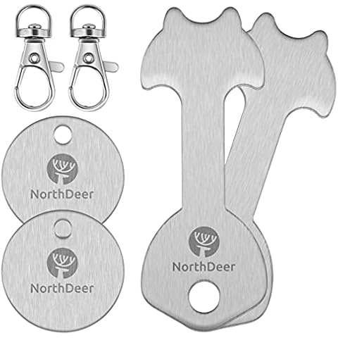 Shopping Trolley Release Key - Stainless Steel Removable Shopping Trolley Token Coin Keyring (2 Set) Cover