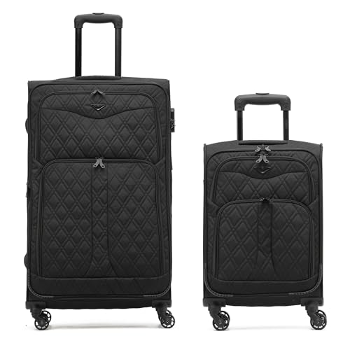 Flight Knight Lightweight 4 Wheel 800D Soft Case Quilted Suitcases Anti Crack Cabin & Hold Luggage Options Approved for Over 100 Airlines Including easyJet, BA & Many More!