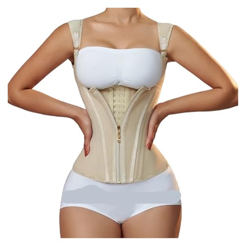 SDIUAKBV Faja Abdominal Mujer Faja Reductora de Abdomen, Moldeadora correctiva, Cintura, Faja Adelgazante, Plana para los Deportes(Beige,S)
