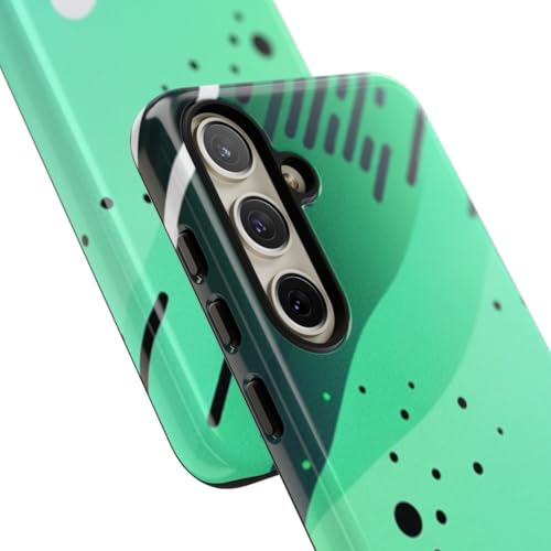 Coque Samsung S24 Plus motif abstrait géométrique vert et noir rigide - 2