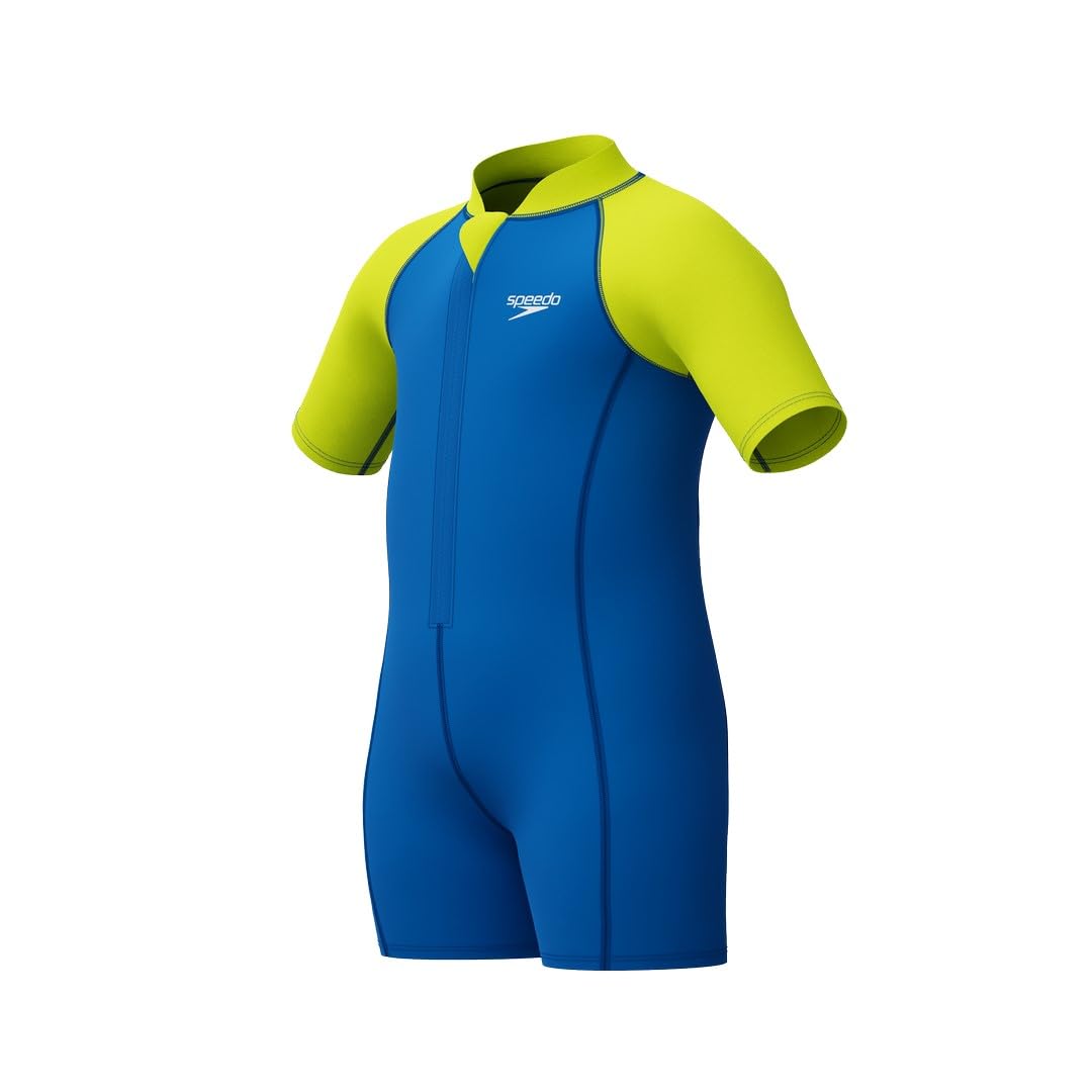 Speedo Boys Learn to Swim Essential Wetsuit Neoprene Suit | Swimming Lessons | Soft Touch | Neoprene, Turkish Sea, 9-12M