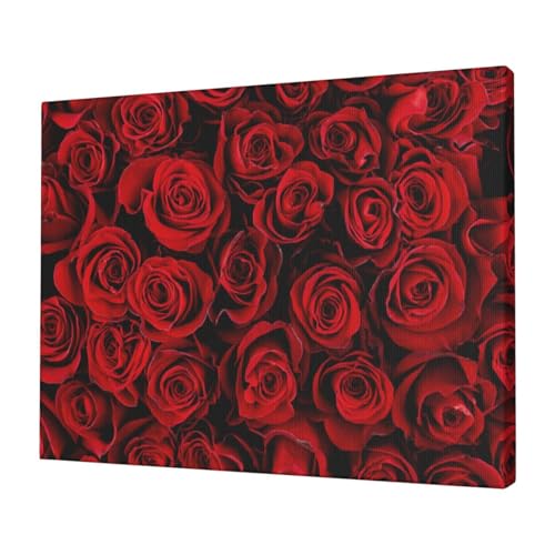 アートパネル 赤いバラ 薔薇 花柄 (3) アニメ アートフレーム モダン ポスター フレーム装飾画 キャンバス絵画 アートボード 玄関 木製 部屋飾り 壁の絵 壁掛け ソファの背景絵画 木枠セット グッズ キャラクター 30x40cm