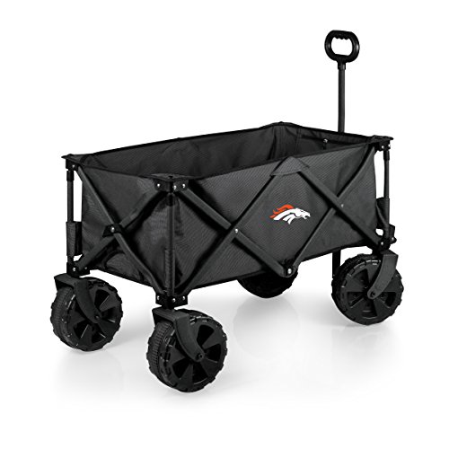 Lowest Price! PICNIC TIME NFL Denver Broncos Elite Edition Collapsible Adventure Wagon with All-Terr...