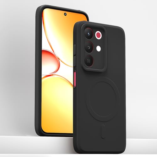 Image of Pikkme Back Cover for Realme Narzo 90X 5G / Realme C85 5G / Realme 15X 5G Soft Matte Silicone Mag-Safe Design (Mag-Safe Not Support) Camera Protection | Slim Fit Bumper Cover (Black)