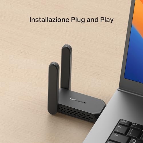 Mercusys TP-Link MA32H WiFi USB AC1300Mbps, Chiavetta WiFi per PC Fisso, 2 Antenne ad Alto Guadagno, Dual Band 5GHz/867Mbps + 2.4GHz/400Mbps, USB 3.0, MU-MIMO, WPA3, Supporta Windows 10/11, Plug&Play - Powerline - Immagine 7
