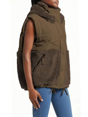 Imily Bela Womens Winter Sherpa Fleece Vest Stand Collar Button Down Sleeveless Jacket Casual Hooded Coat Outerwear3