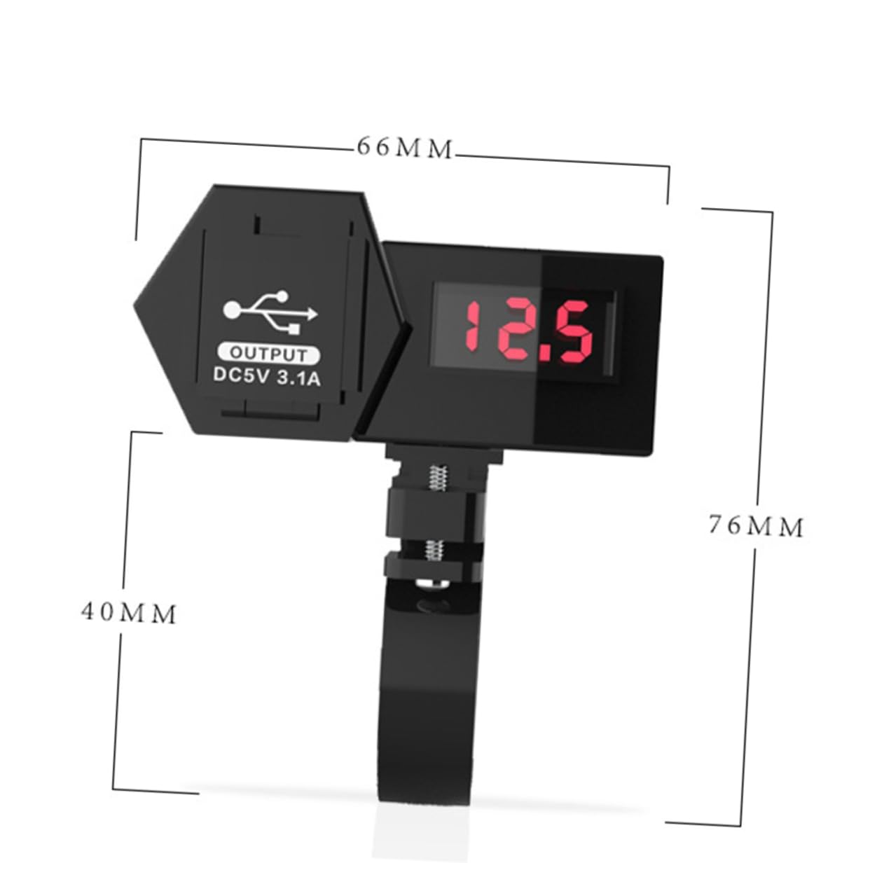 Ciieeo Motorcycle USB Charger with Digital USB Ports 5w Output Waterproof and Shatterproof Fit Car Boat Rv