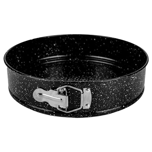 KARL HAUSMANN Tortiera Apribile - Ø 28 cm - Nero Teglia torta in Acciaio Carbon Steel - Rivestito in Antiaderente - Tonda Tortiera a Cerniera - Stampo Cheesecake - Tortiere per Dolci - Marmo Nero