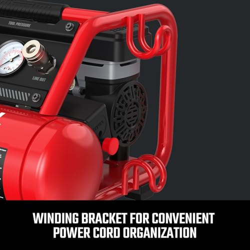 Image of CRAFTSMAN 1 Gallon Ultra Quiet Air Compressor Oil-Free 1 /2 HP Max 125 PSI Horizontal Portable for Car Tires, Nail Gun and Pneumatic Tools