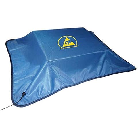 Static Care ESD Safe Workstation Covers - Silk Screened ESD Symbol, Bound Edges and a 4 mm Grounding Snap, Blue - 24"x36" Cover