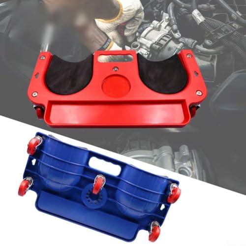 Coussin de réparation de voiture coulissant bleu mobile avec roues de support - 5