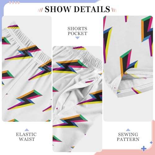 Boys' Pants Colorful Lightning Bolt Long Bottoms Jogger Pants Elastic Waist Trousers with Pockets S-XL4