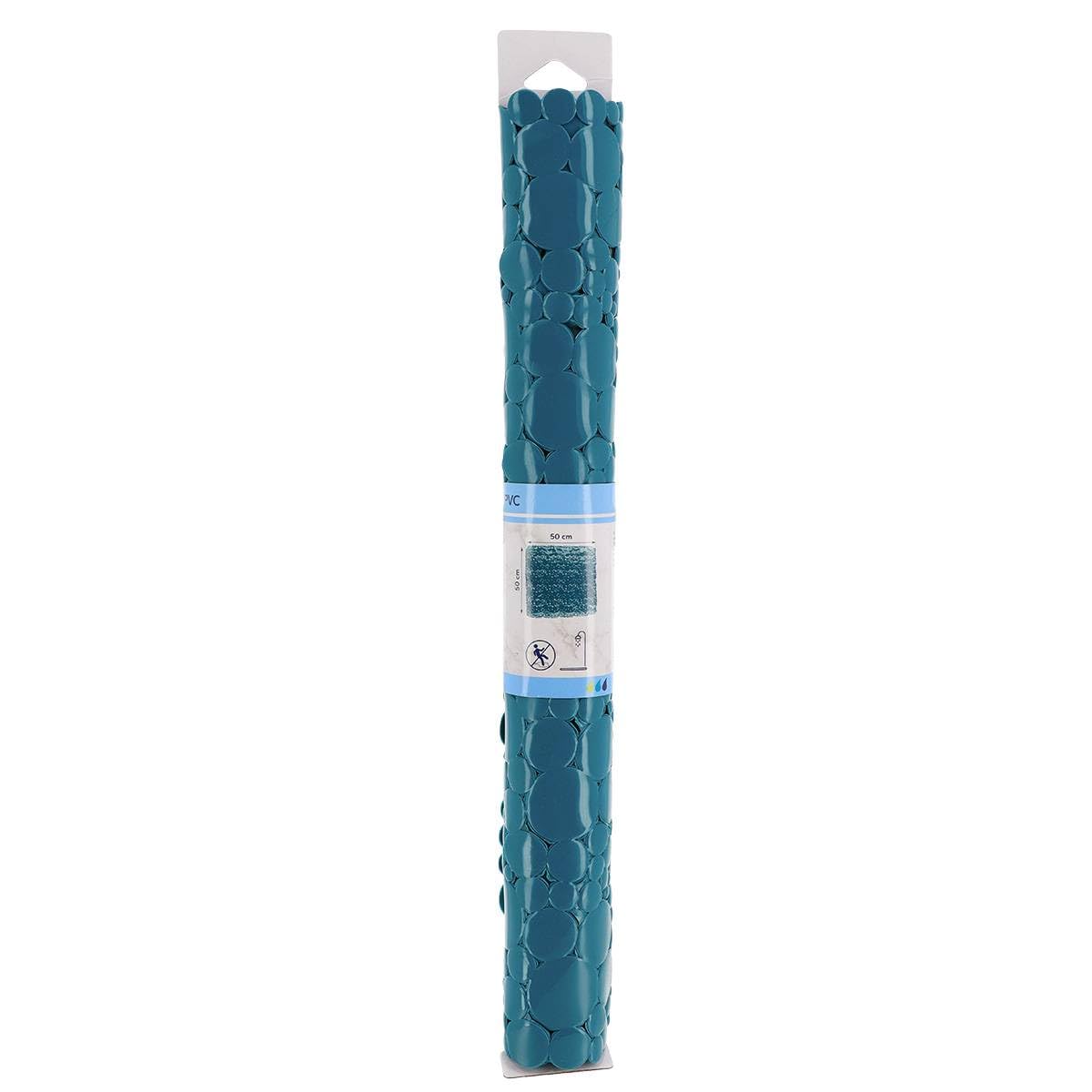 EVIDECO 7216119 Tappetino da Bagno Antiscivolo per Doccia Ovale, 20 x 20 cm, Colore: Blu Pavone, 100% PVC