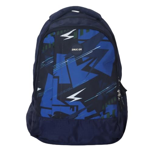 Image of Printed Backpack for School, Office & College | Polyester Turquoise Tuition Case for Adults| Comfortable Bags for Girls & Boys | Carry-On with Bottle Holder Pocket - 2 Main Compartments