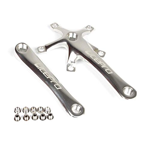 Litepro 自転車クランク 軽量 スクエア クランク 170MM CNC アルミニウム合金 BMX 折りたたみ自転車 130BCD スプロケット パーツ アクセサリー (silver)