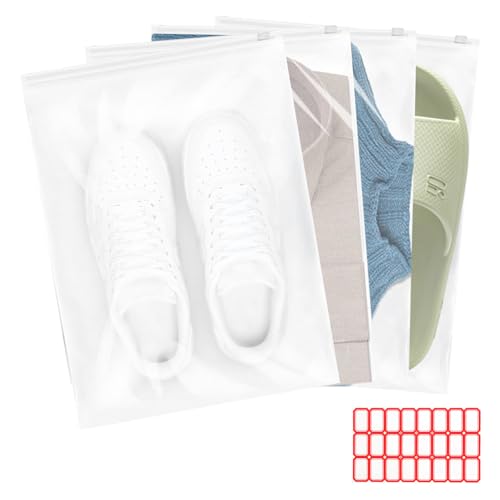 JJZGPP 20 Piezas Bolsas Zip Grandes, 40 x 30 Bolsas Viaje Organizadoras Multifunción, Bolsa Transparente con Cremallera, Reutilizable Bolsas para Guardar Ropa, Zapatos, Cosméticos, Bragas