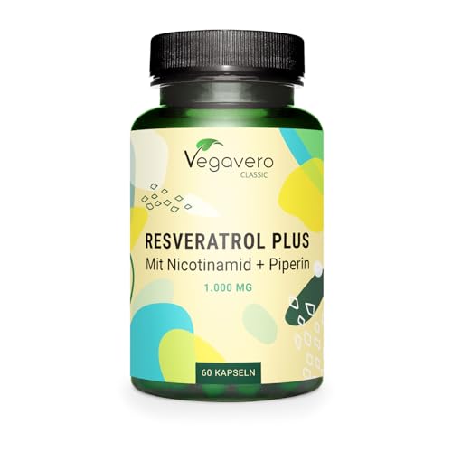 Trans Resveratrol 1000 mg con Vitamina B3 y Piperina Vegavero