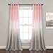 Lush Decor Umber Fiesta Curtains Room Darkening Window Panel Set for Living, Dining, Bedroom (Pair), 84" x 52", Blush and Gray