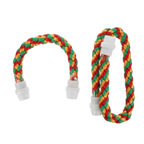 Abaodam 2 PCS Bird Rope Perch Flexible Chewing Climbing for Parrots Sturdy Paw Grinding Stand for Birds Multi Purpose
