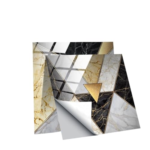 QAUUCP Azulejos Adhesivos 10 Pegatinas Autoadhesivas de PVC for Azulejos de Cocina, for Pared, de Cristal, Efecto Piedra Artificial, for salpicadero de baño.(TS230,7.9 Inch)