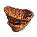 Handmade Stackable Brown Oval Fruit Baskets, Outdoor Food Serving Holders Tace for Vegetables, Tabletop 3 Pack Poly-Wicker Hand Tkane Chreads Baskets, Home, Kitchen, Restaurant,
