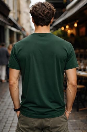 Image of INKKR Men's Solid Round Neck Half Sleeve Classic Cotton Bio-wash T-Shirt Combo | Crew Neck Cotton Tshirt for Men Combo