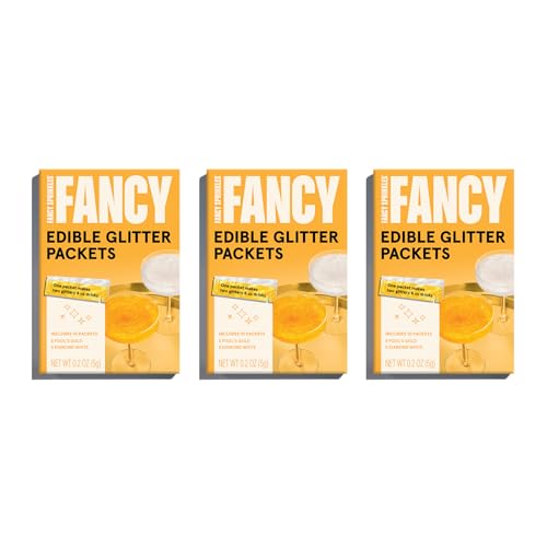 Fancy Sprinkles Edible Glitter Packets (3 Pack) for Beverages
