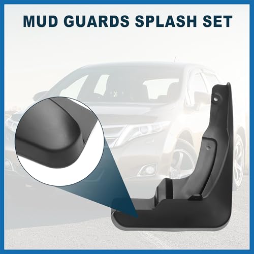 Image of Mud Flap Splash Guard for Toyota Venza 2009-2016 Durable | Front & Rear Side Mudflaps with Mount Accessor 1 Set Item Replacement